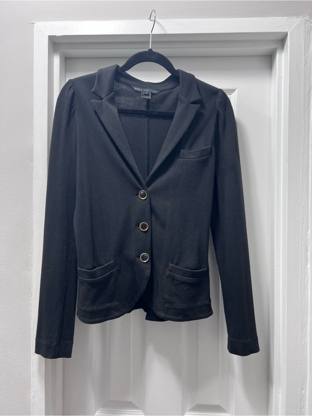 Marc Jacobs knit cotton puff sleeve blazer sweater jacket